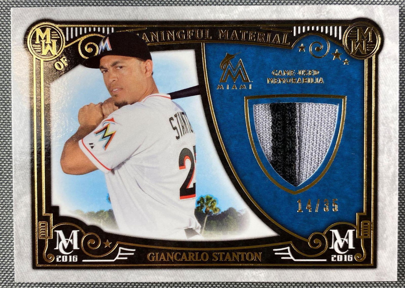 2016 Topps Giancarlo Stanton Jersey Material Card (1 of 2)
