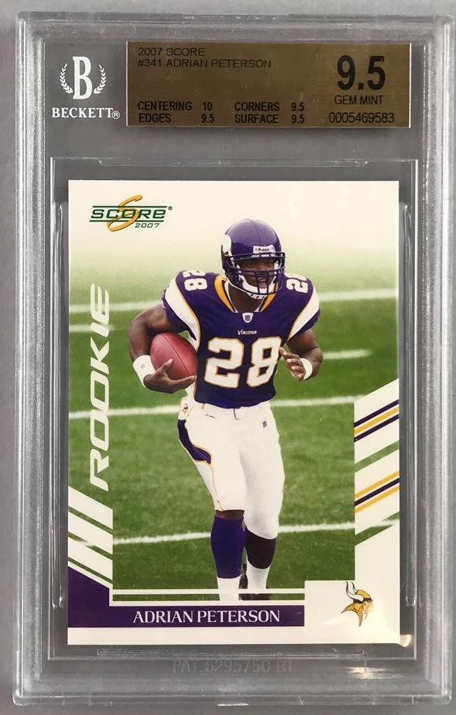2007 Score Football Adrian Peterson Beckett BGS 9.5 (1 of 2)