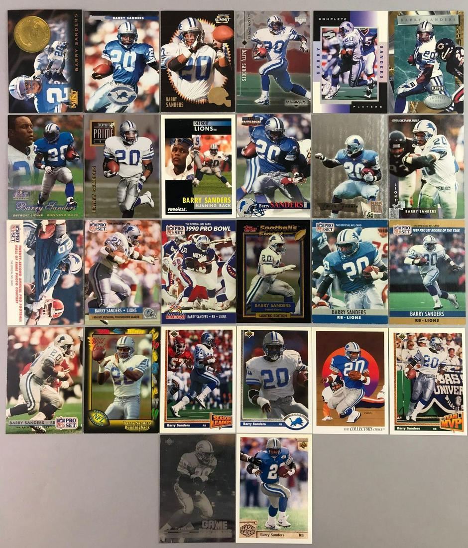 Lot of 26-Different Barry Sanders Football Cards (1 of 2)
