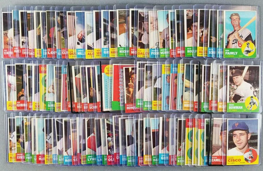 Group of 85+ 1963 Topps baseball cards with stars (1 of 5)
