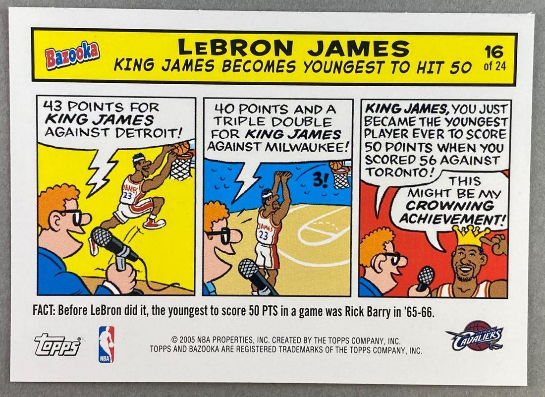 2005 Topps Lebron James #16 Bazooka (1 of 2)