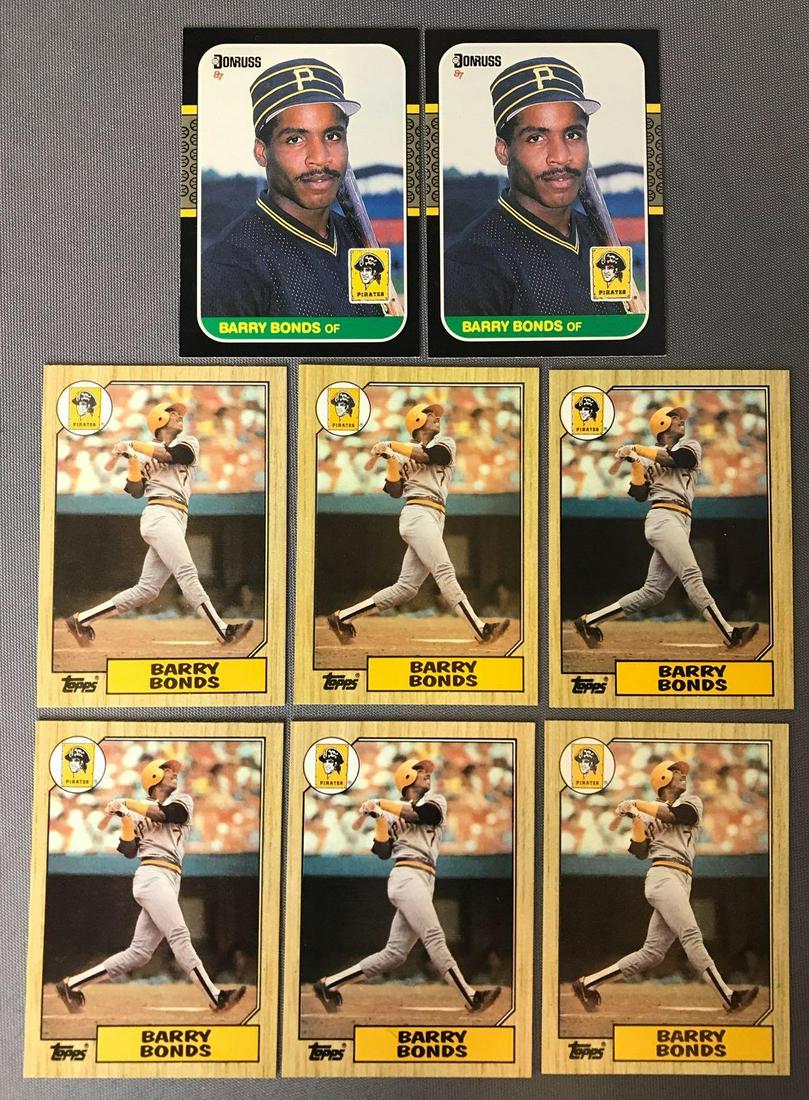 Group of 8 1987 Barry Bonds Baseball Cards (1 of 2)