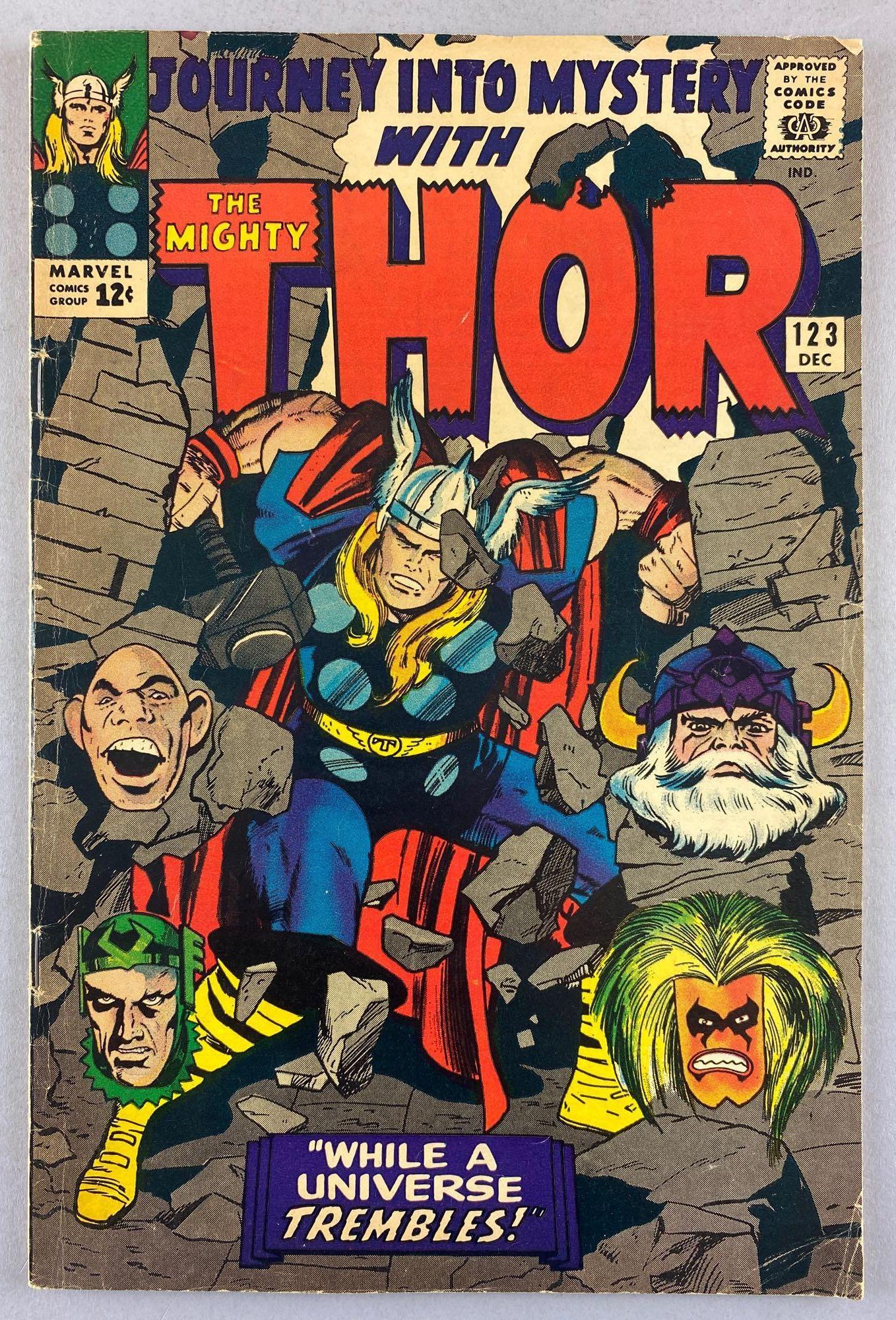 Marvel Comics Journey into Mystery No. 123 comic book: 1st Appearance of the Horn of Balder, December 1965, Silver Age, $.12, bagged and boarded