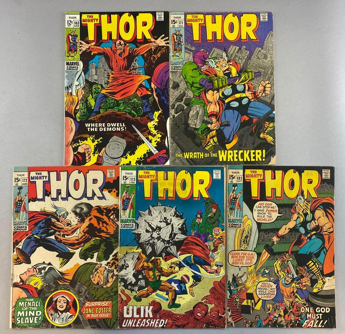 Group of 5 Marvel Comics Thor comic books (1 of 5)