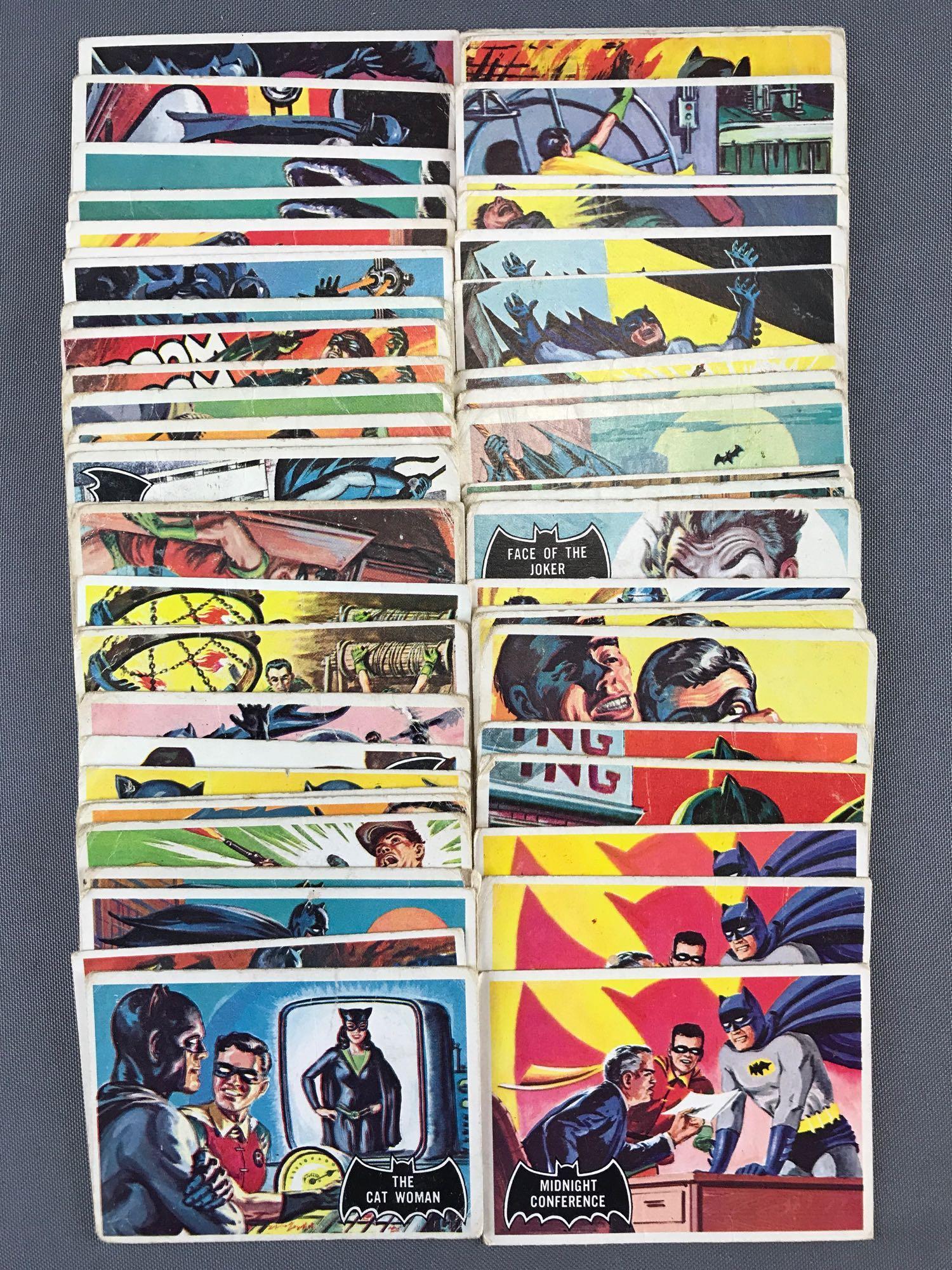 Group of 52 assorted 1966 Topps Batman trading cards (1 of 5)