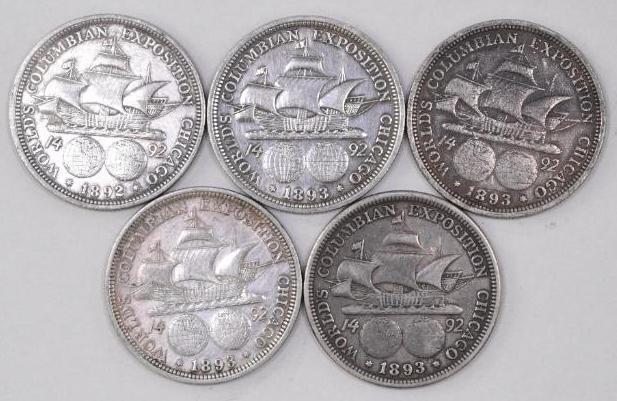 Group of (5) 1892 & 1893 Columbian Exposition Silver (1 of 2)
