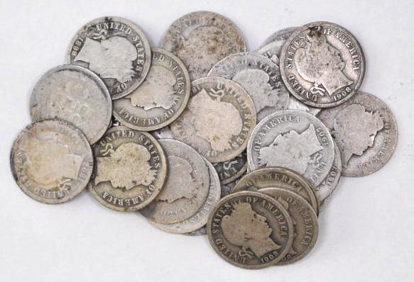 Group of (30) Barber Silver Dimes (1 of 1)