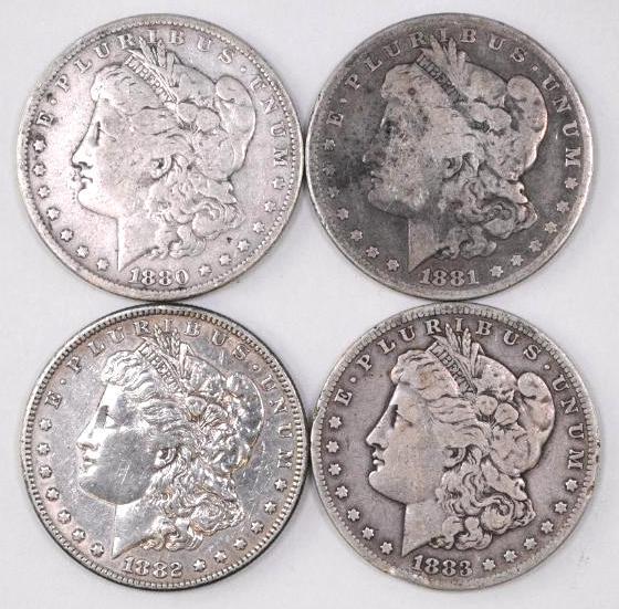 Group of (4) Morgan Silver Dollars (1 of 2)