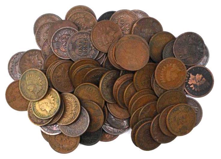 Group of (100) Indian Head Cents (1 of 1)