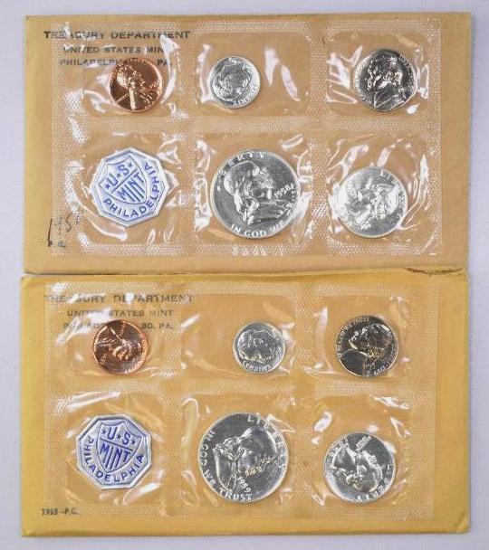 Group of (2) 1958 & 1959 5-Coin U.S. Proof Set in (1 of 2)