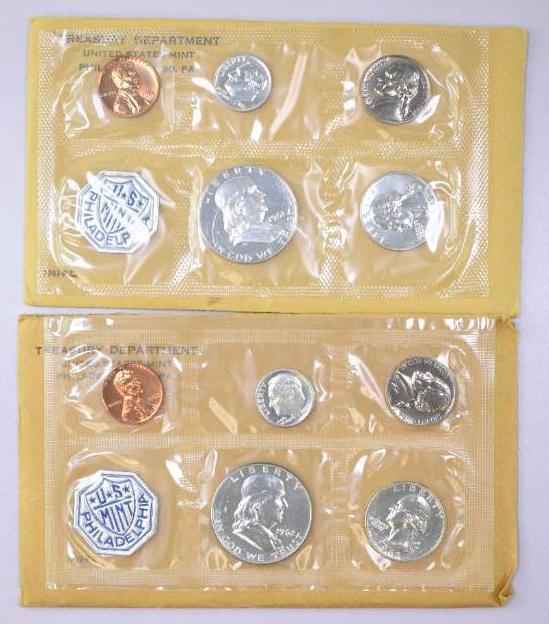 Group of (2) 1961 & 1962 5-Coin U.S. Proof Set in (1 of 2)