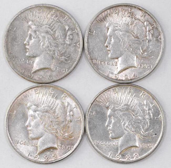 Group of (4) Peace Silver Dollars (1 of 2)
