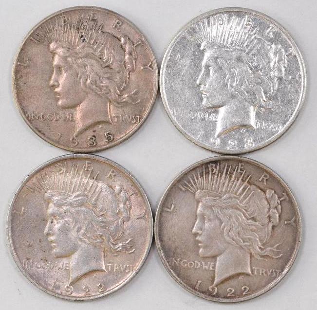 Group of (4) Peace Silver Dollars (1 of 2)