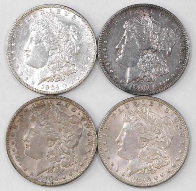 Group of (4) Morgan Silver Dollars (1 of 2)