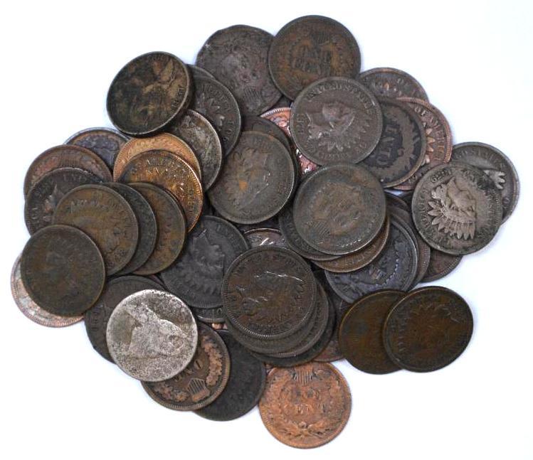 Group of (60) Flying Eagle & Indian Head Cents (1 of 1)