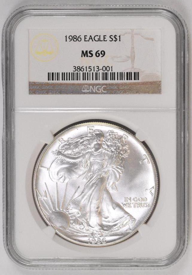 1986 P American Silver Eagle 1oz. (NGC) MS69 (1 of 2)