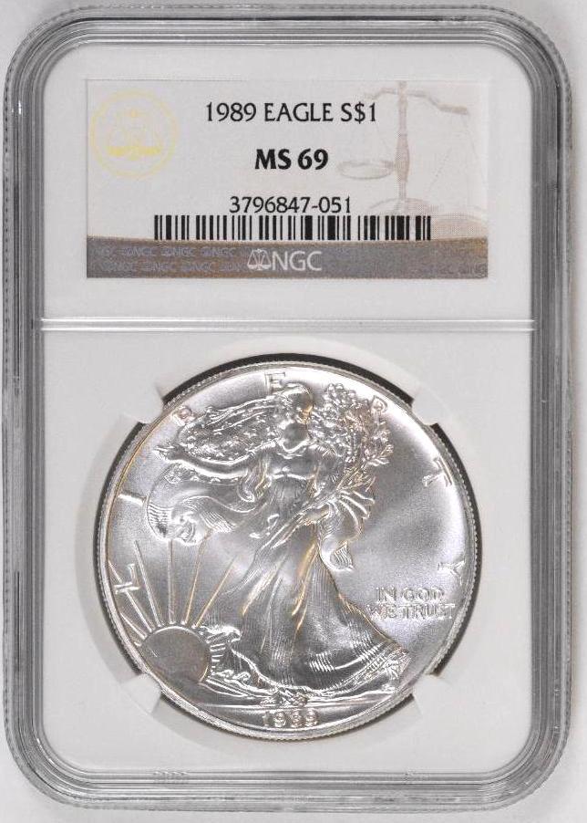 1989 P American Silver Eagle 1oz. (NGC) MS69 (1 of 2)