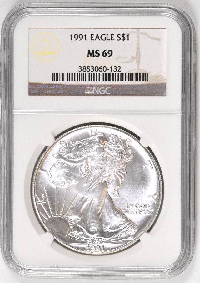 1991 P American Silver Eagle 1oz. (NGC) MS69 (1 of 2)
