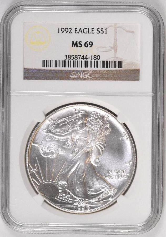 1992 P American Silver Eagle 1oz. (NGC) MS69 (1 of 2)