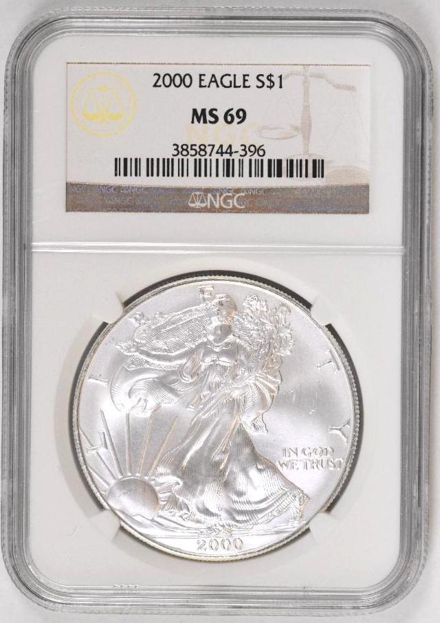 2000 P American Silver Eagle 1oz. (NGC) MS69 (1 of 2)