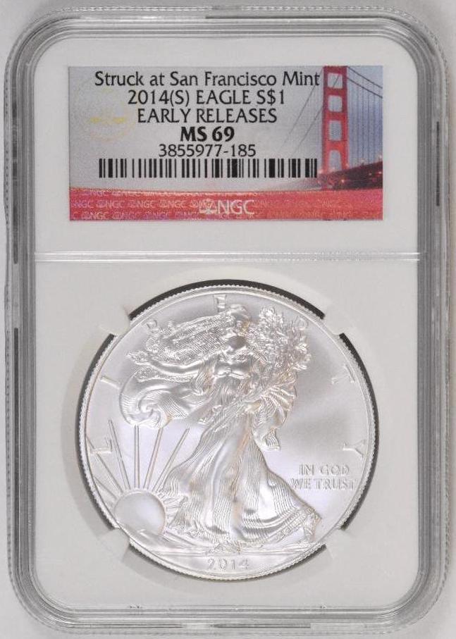 2014 S American Silver Eagle 1oz. (NGC) MS69. (1 of 2)