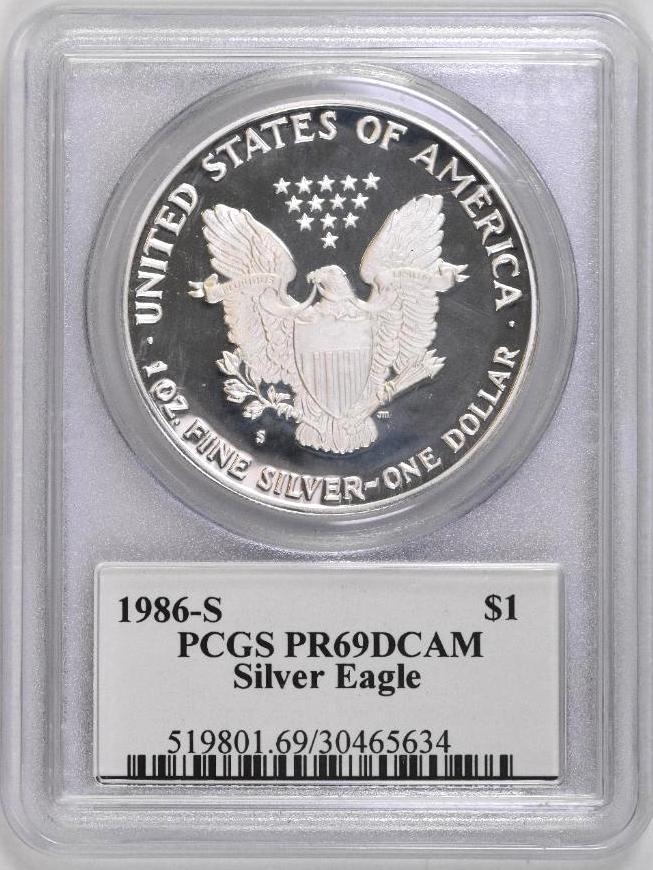 1986 S American Silver Eagle 1oz. (PCGS) PR69DCAM (1 of 2)