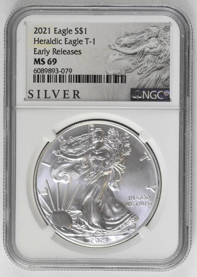 2021 Heraldic Eagle T-1 American Silver Eagle 1oz. (1 of 2)