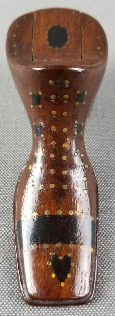 Wood shoe snuff box: 3.75 inches long