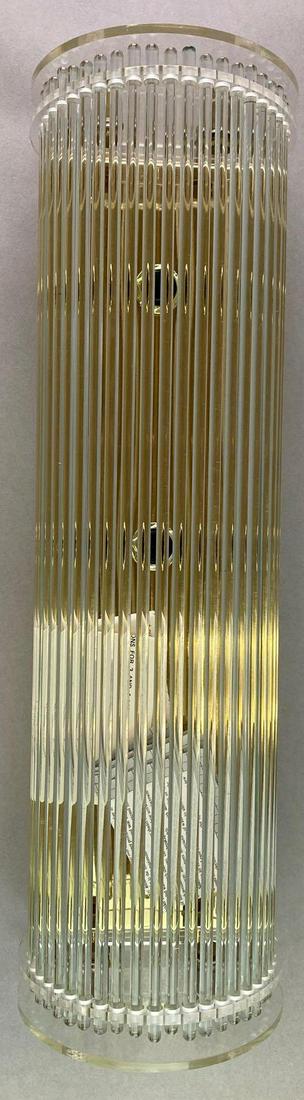 Vintage Glass Rod Wall Light: Measures 20 1/2 inches long. Has 3 sockets. Untested.
