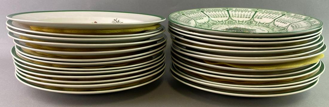 Group of 26 Spode Christmas Tree Dinner Plates: This lot includes 24 10 3/4 inch dinner plates, a Cookies for Santa plate, and a commemorative millennium plate.
