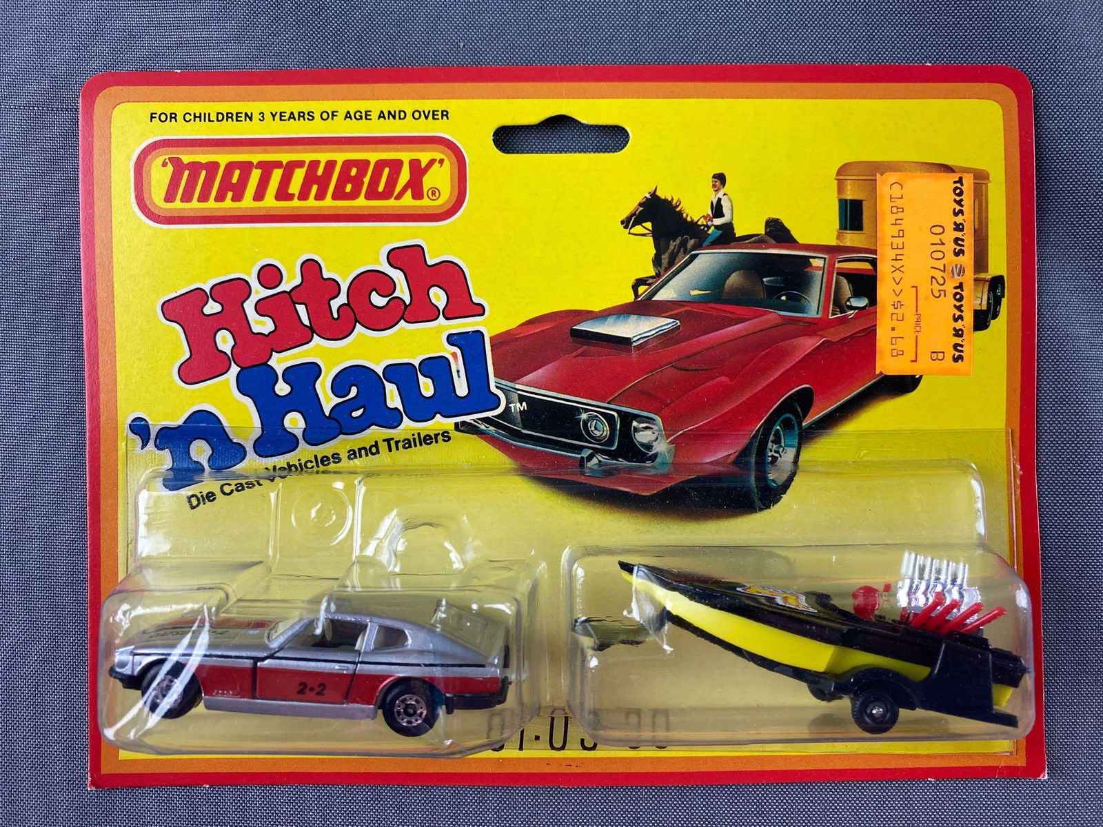 Matchbox Hitch & Haul No. 01-03-30: Datsun 280Z2+2, Seafire, and Trailer. Die-cast vehicles, new in original packaging. Made in England