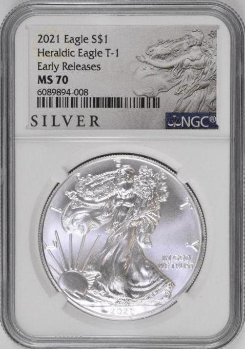 2021 American Silver Eagle Heraldic Eagle T-1 1oz (NGC) (1 of 2)