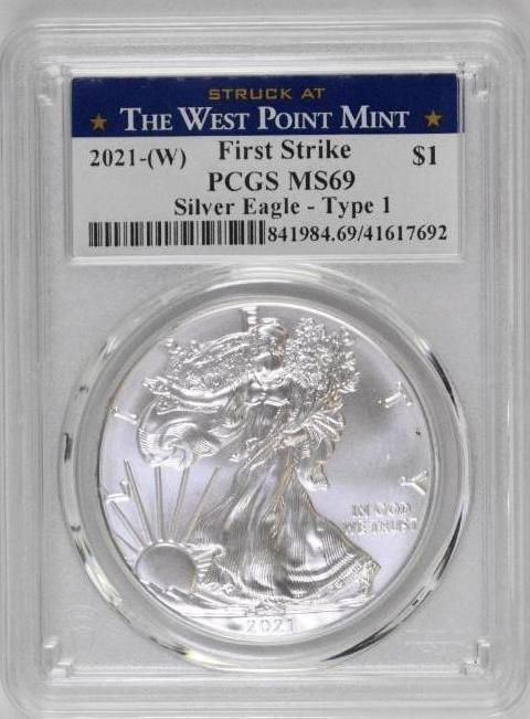2021 W American Silver Eagle Type 1 - 1oz. (PCGS) MS69 (1 of 2)