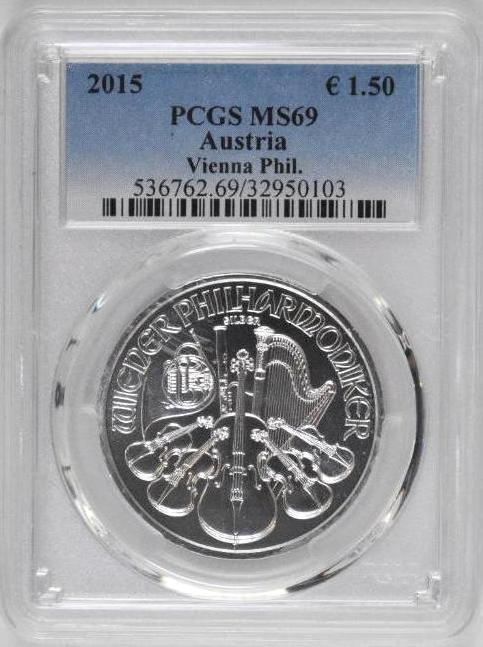2015 Austria Philharmonic 1oz. .999 Fine Silver (PCGS) (1 of 2)