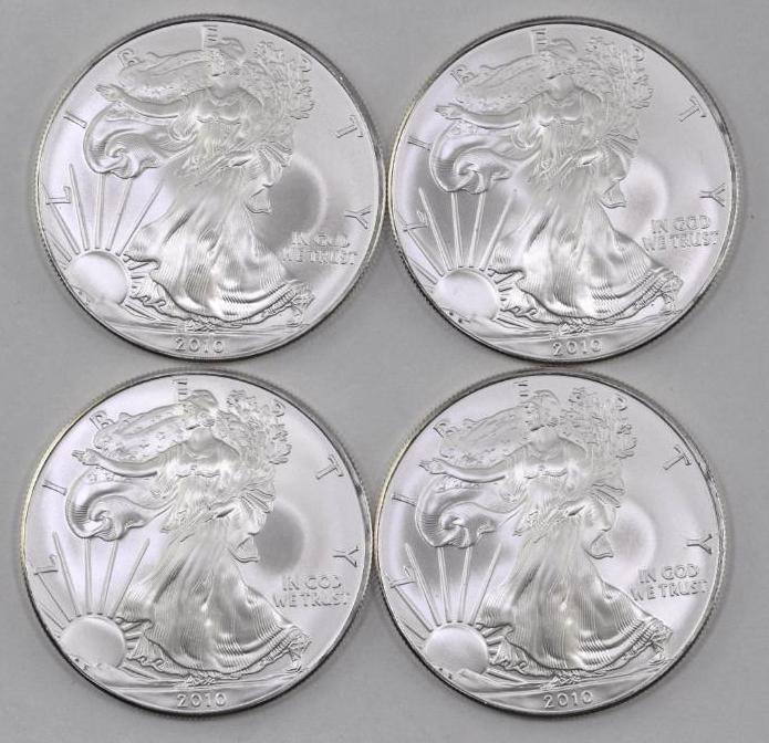Group of (4) 2010 American Silver Eagle 1oz. (1 of 2)