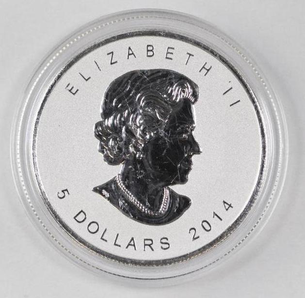 2014 $5 Canada Maple Leaf 1oz. .9999 Fine Silver (1 of 2)