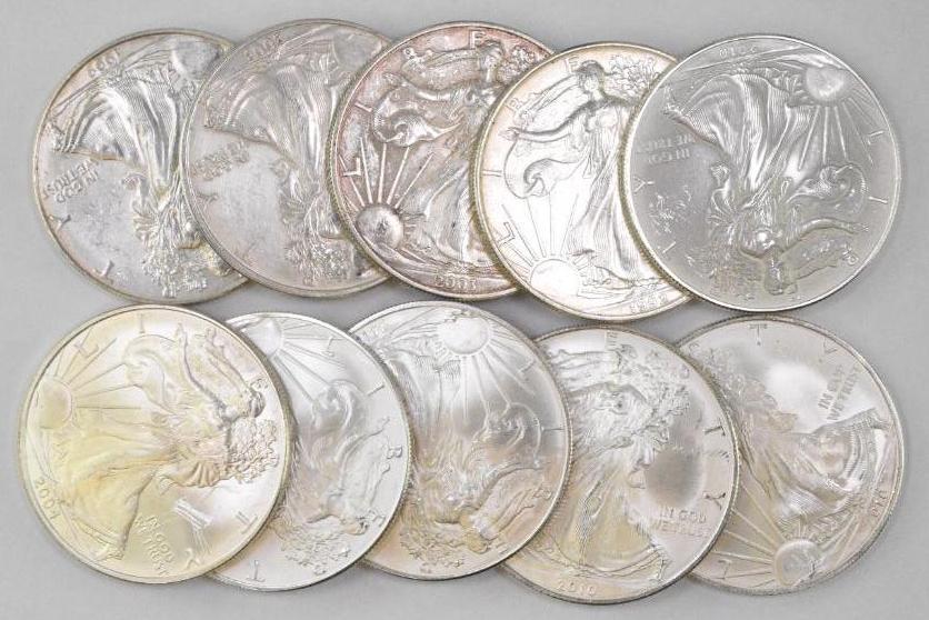 Group of (10) American Silver Eagle 1oz. (1 of 1)