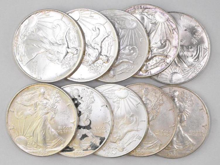 Group of (10) American Silver Eagle 1oz. (1 of 1)