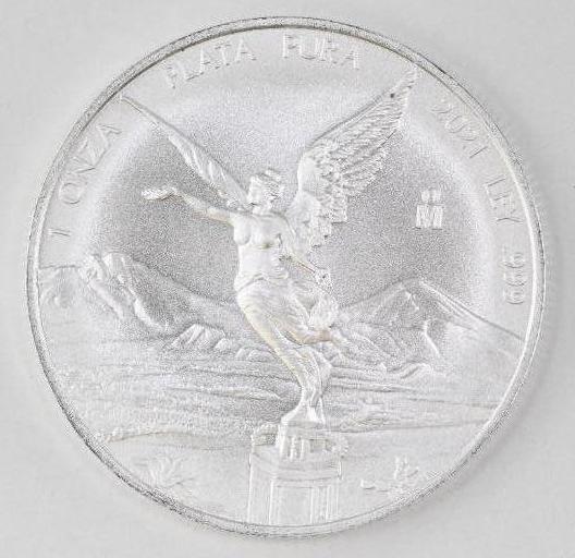 2021 Mexico Libertad 1oz. .999 Fine Silver: One Ounce .999 Fine Silver.