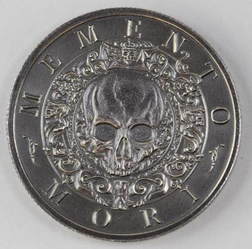 Intaglio Memento Mori 2oz. .999 Fine Silver Round (1 of 2)
