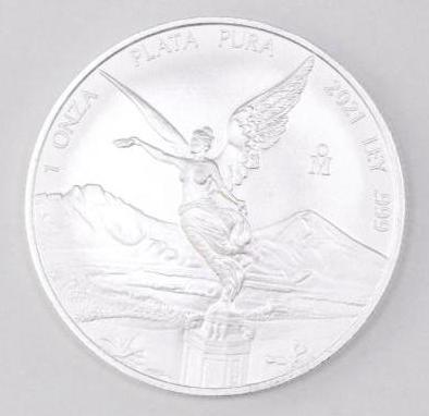 2021 Mexico Libertad 1oz. .999 Fine Silver: One Ounce .999 Fine Silver.