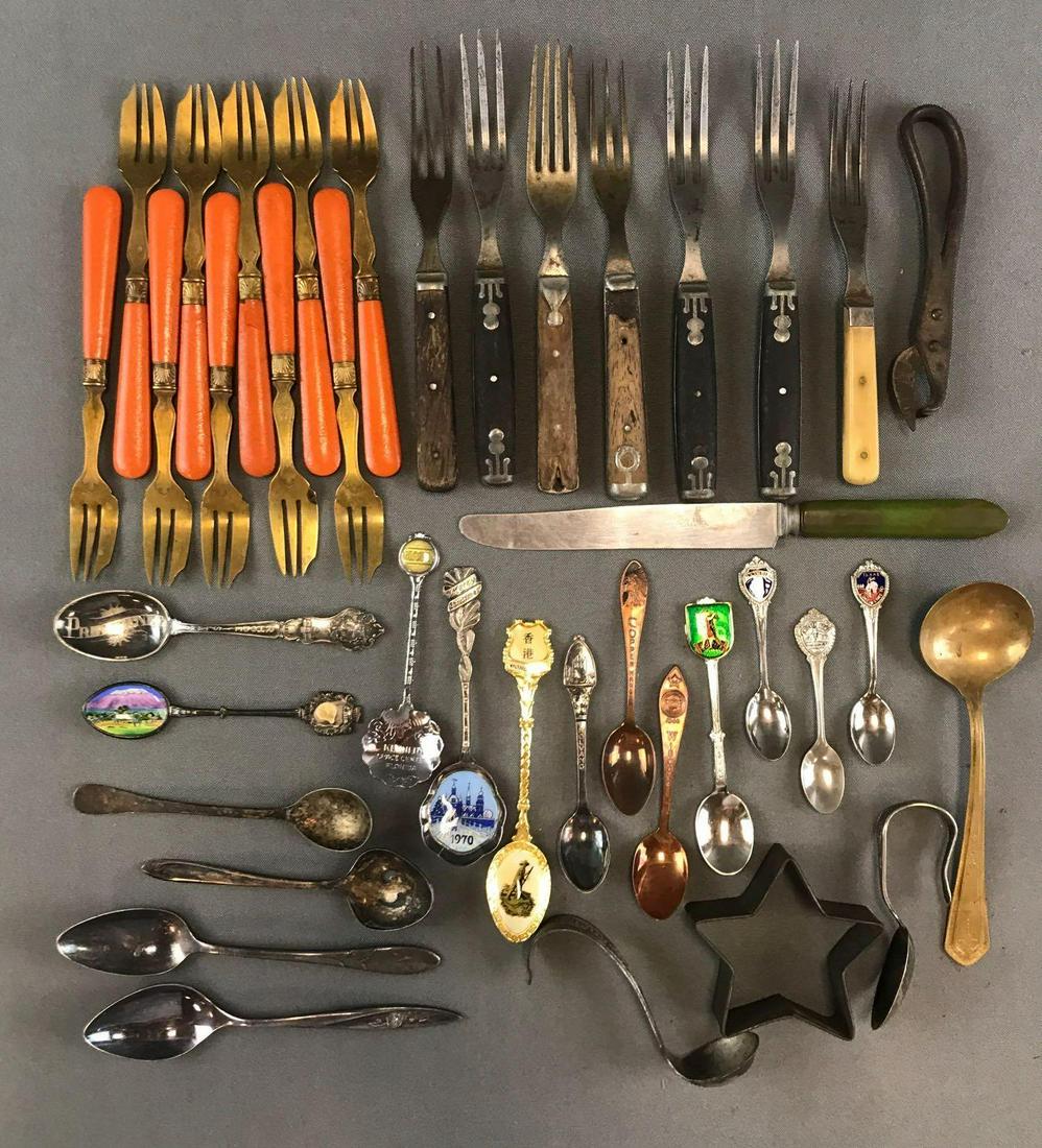 Group of 35+ Pieces: Assorted Flatware, Souvenir Spoons (1 of 5)