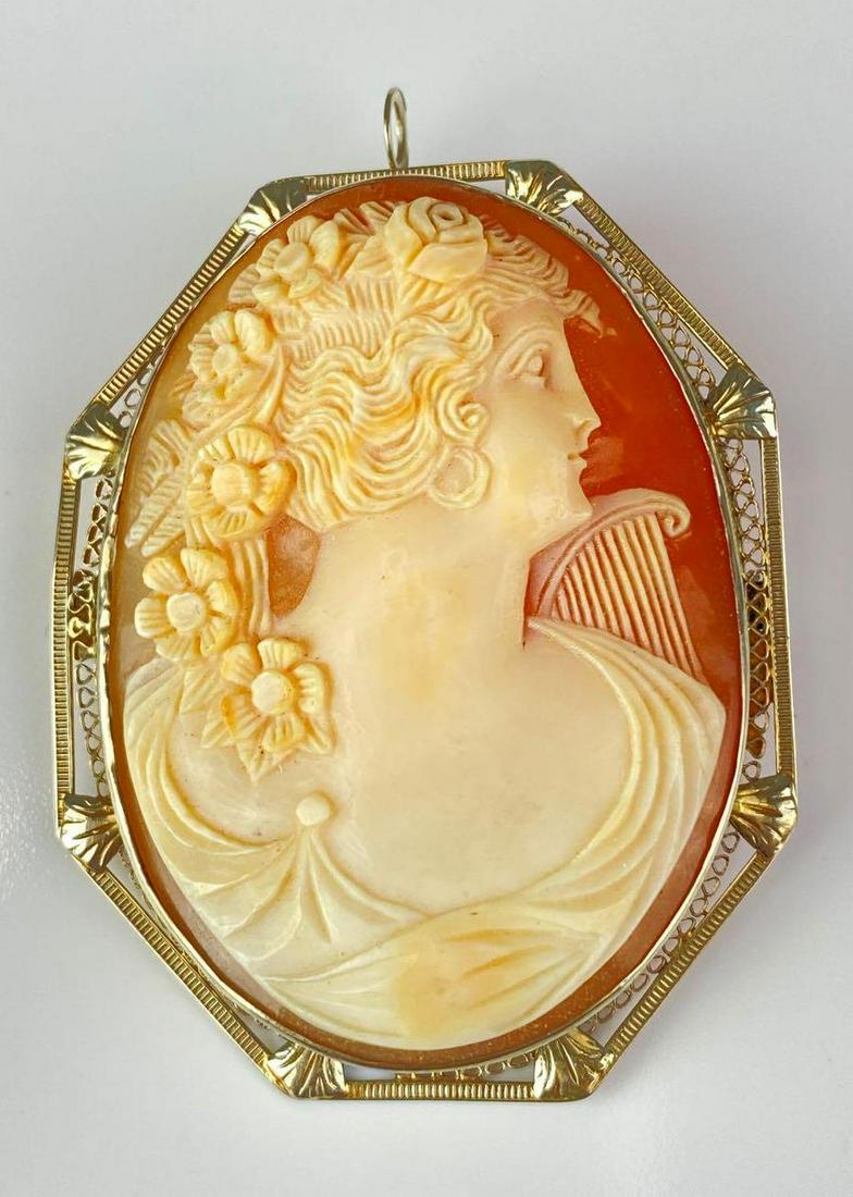 14K Gold Cameo Pin (1 of 4)