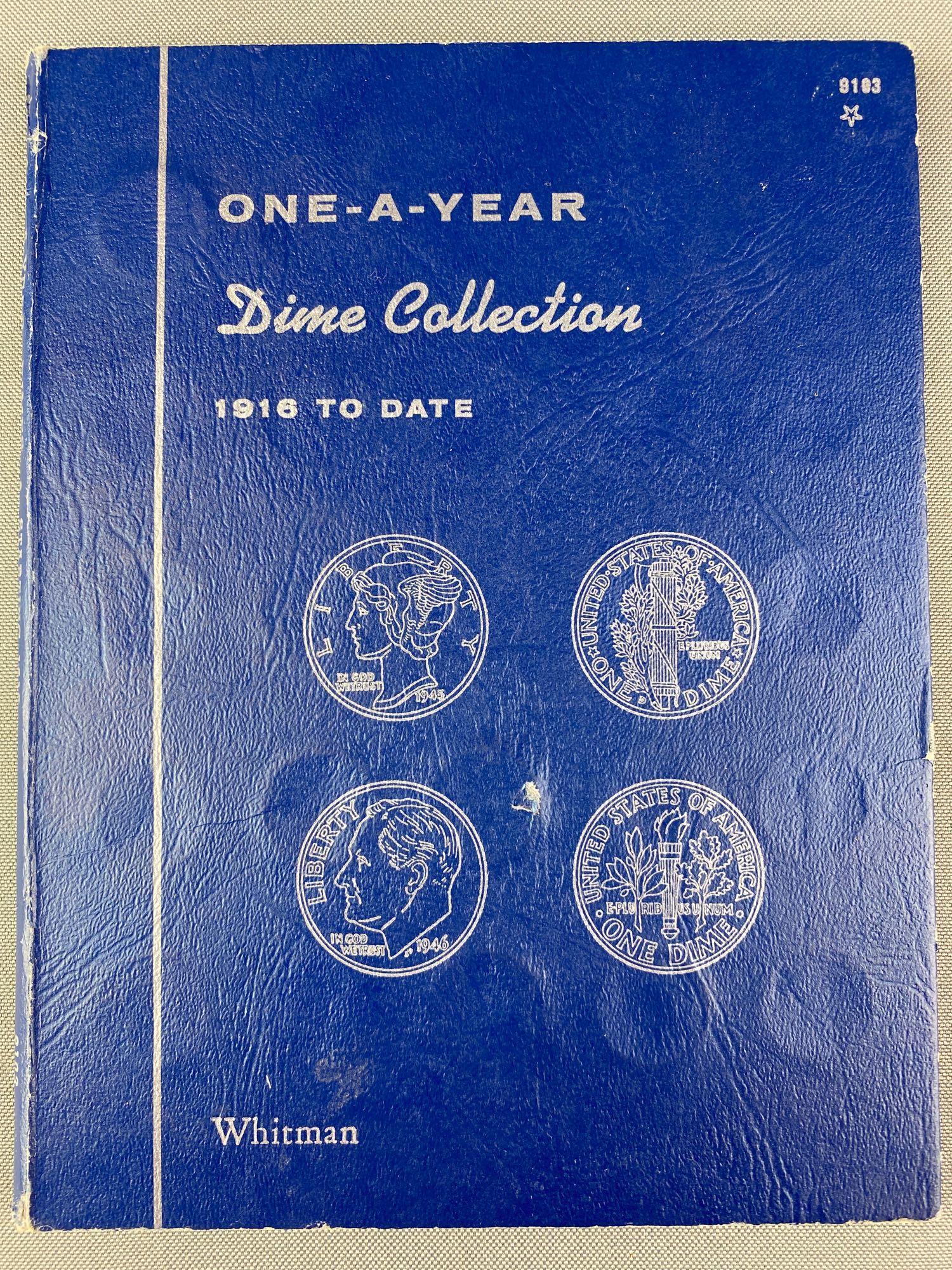 Whitman Folder with 65 Mercury and Roosevelt Dimes (1 of 3)