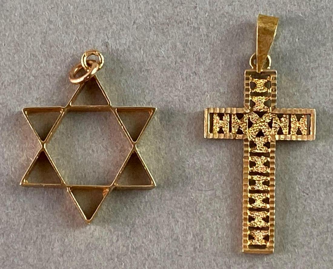 Group of 2 Religious Pendants Cross Star of David (1 of 1)