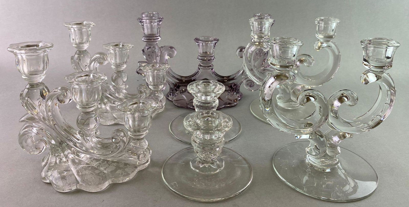 Group of 7 Glass Candlesticks (1 of 6)