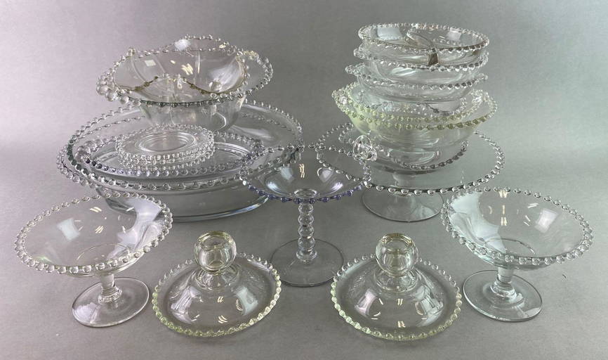 Group Of 21 Candlewick Glass Pieces
