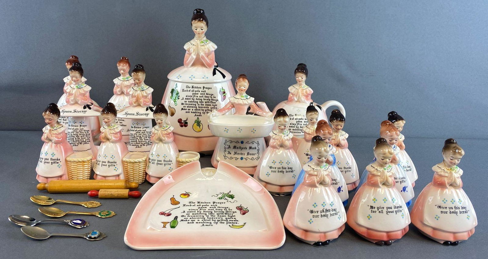 26 piece group of Enesco Prayer Lady kitchen decor (1 of 4)