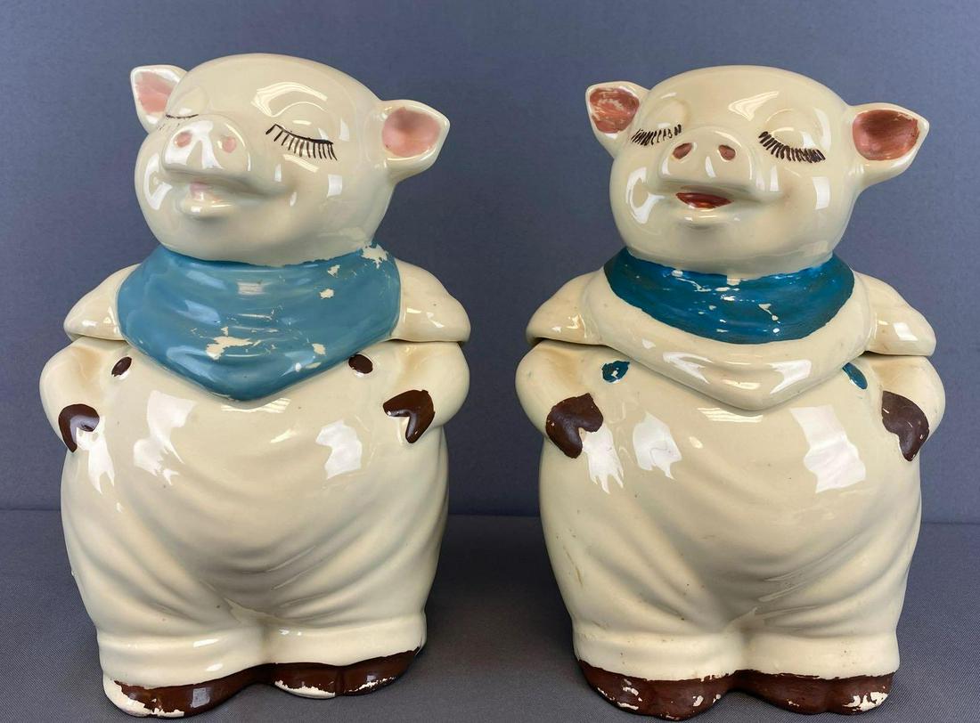 Group of 2 Shawnee Pottery cookie jars-Smiley the Pig (1 of 10)