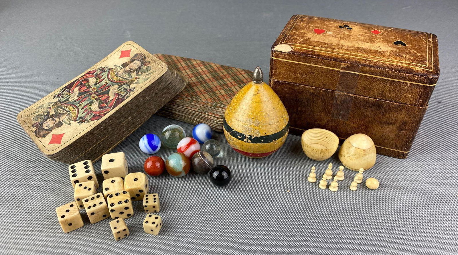 Antique Playing Cards, Dice and toys lot (1 of 3)